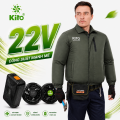 Bộ Áo Điều Hòa KITO KT05 Xanh Than, Quạt 22V Pin 28.000mAh